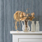 Tempaper Blue Textured Faux Grasscloth Removable Peel and Stick Wallpaper - Image 2