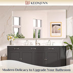 Keonjinn 72 x 36 Brushed Nickel Bathroom Vanity Mirror, Large Rounded Rectangle - Image 2