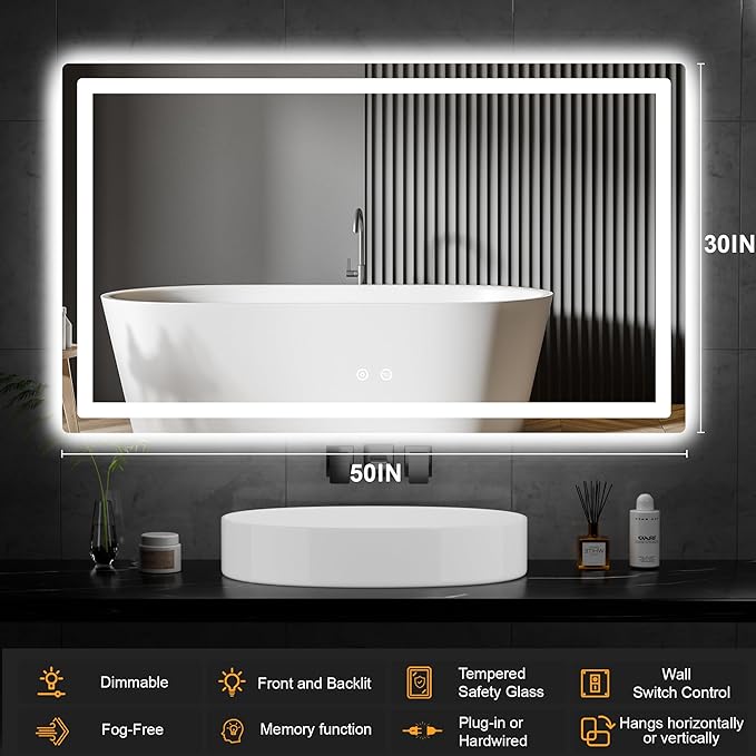 AMOISE LED Bathroom Vanity Mirror - Image 8