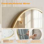 OLIXIS 30 Inch Gold Round Bathroom Wall Mirror, Round Bathroom Mirrors - Image 6