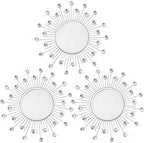 3 Pack Metal Mirrors for Wall Sunburst Wall Mirrors Home Décor Decorative by Uaussi