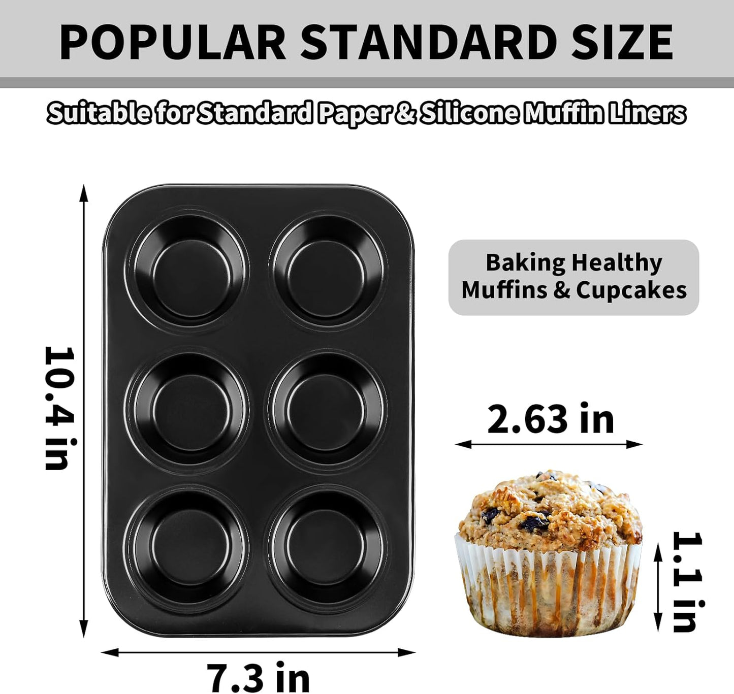 Muffin Baking Pan 2-Pack, Nonstick Premium Carbon Steel Muffin Pan for Baking, Cupcake Tin Cheesecake Pans