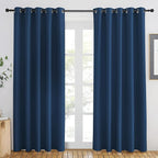 NICETOWN Moroccan Blue Blackout Curtains 84 inch Length, Grommet Top Room by NICETOWN