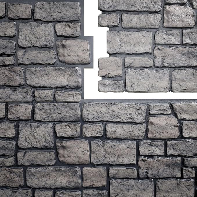 EverStone Cobblestone Faux Stone Panel, Lunar Color - Image 9