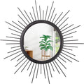 Sunburst Wall mirror Black Small Spoked Wall Decor Mirror Bohemian Home Round by HLFMVWE