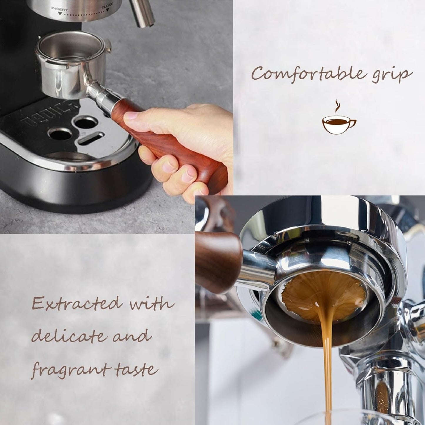 MIAO JIN 51mm Bottomless Portafilter 2 ears Coffee Naked Espresso Portafilter Compatible with DeLonghi Dedica 311GR-310GR/ECO310 With 1 Cup Filter Basket