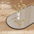 DUMOS Black Metal Arch Vanity Rounded Rectangle Bathroom Mirrors - Image 2