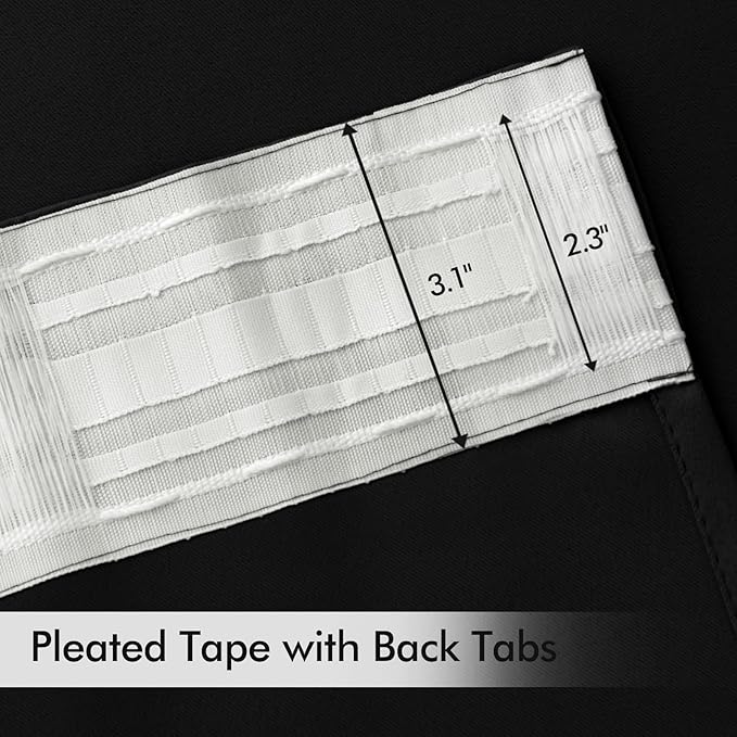 MIULEE 2 Panels Back Tab Blackout Curtains 96 Inch Long - Image 4