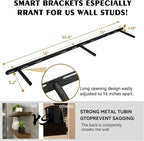 BGMG Wood Floating Shelves for Wall 42 inch Set of 2, Dark Walnut Floating - Image 4