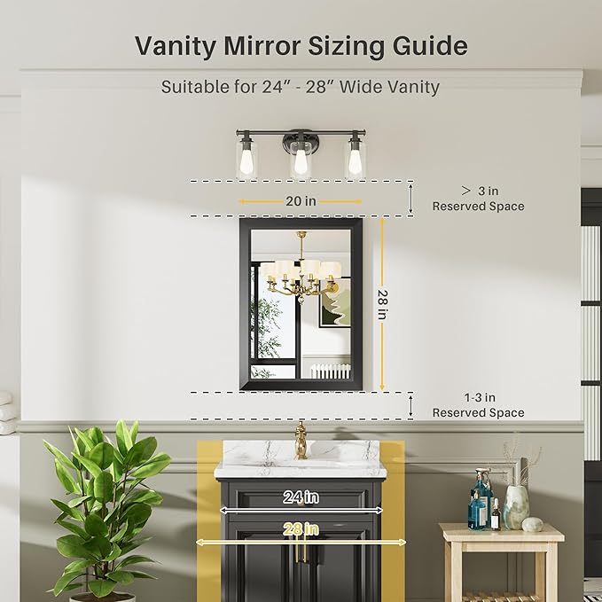 Briivue 20x28 Inch Black Bathroom Mirror - Image 2