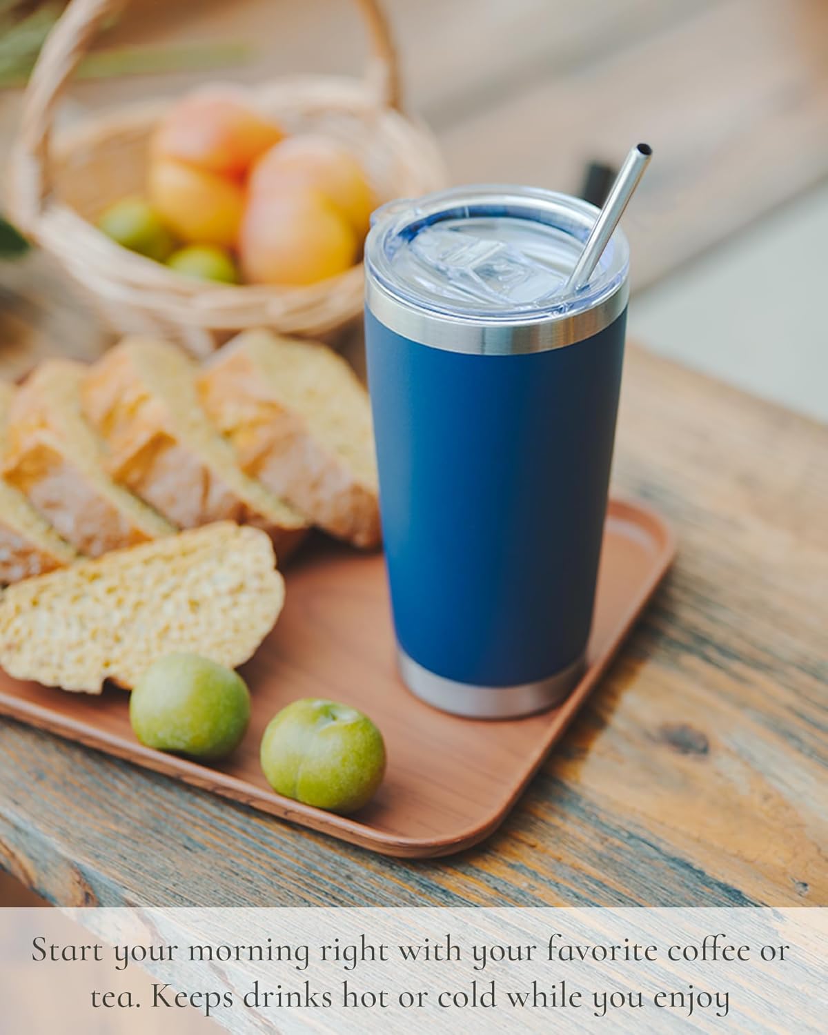 Travel Coffee Tumbler 20oz, 8 Pack Leakproof Travel Coffee Mug with Lid and Straw, Stainless Steel Double Wall Vacuum Insulated Tumbler for Hot/Iced Drinks (Textured Matte, Lilac Pink)