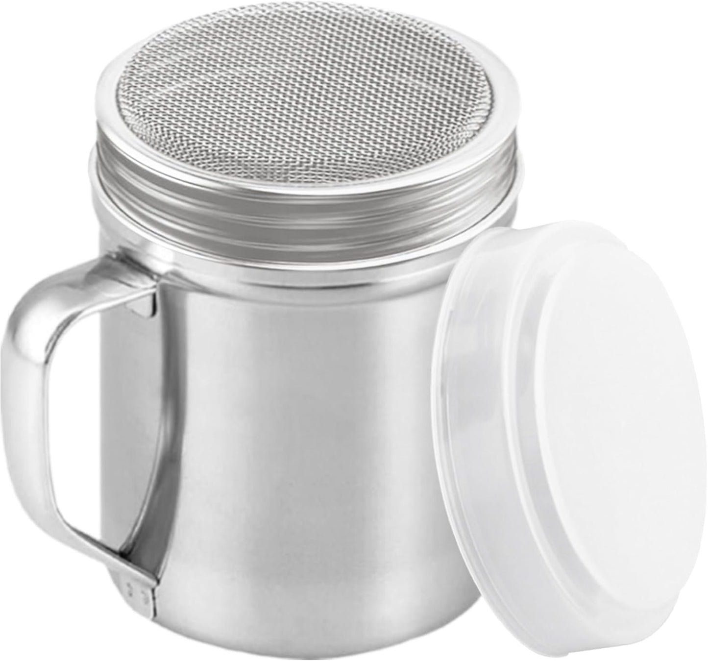 CUSINIUM Powdered Sugar Shaker Duster - With Handle - Cinnamon Shaker For Coffee Bar - Fine Mesh Dredge - 10 ounce | Style: Fine