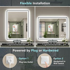 44x32 Black Framed LED Bathroom Mirror - Image 7