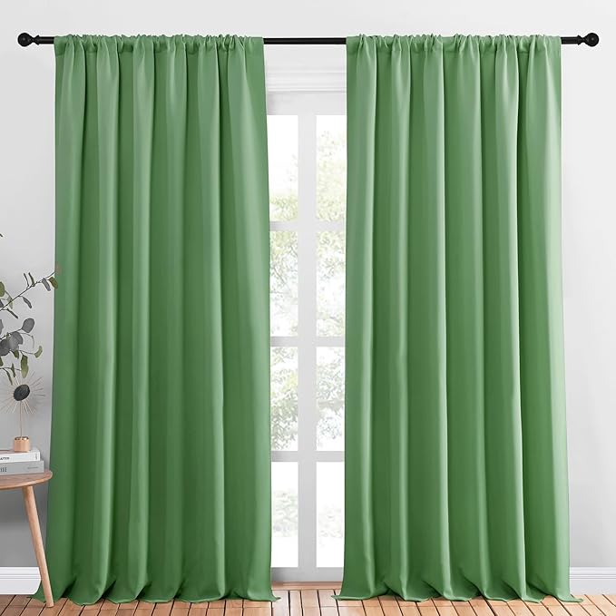 NICETOWN Blackout Curtains Window Draperies, Froest Green, 70 by 95 inches Long by NICETOWN