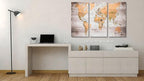 ZEYDRT Canvas art abstract world map poster can be directly hung 24"x48"in x3 - Image 5