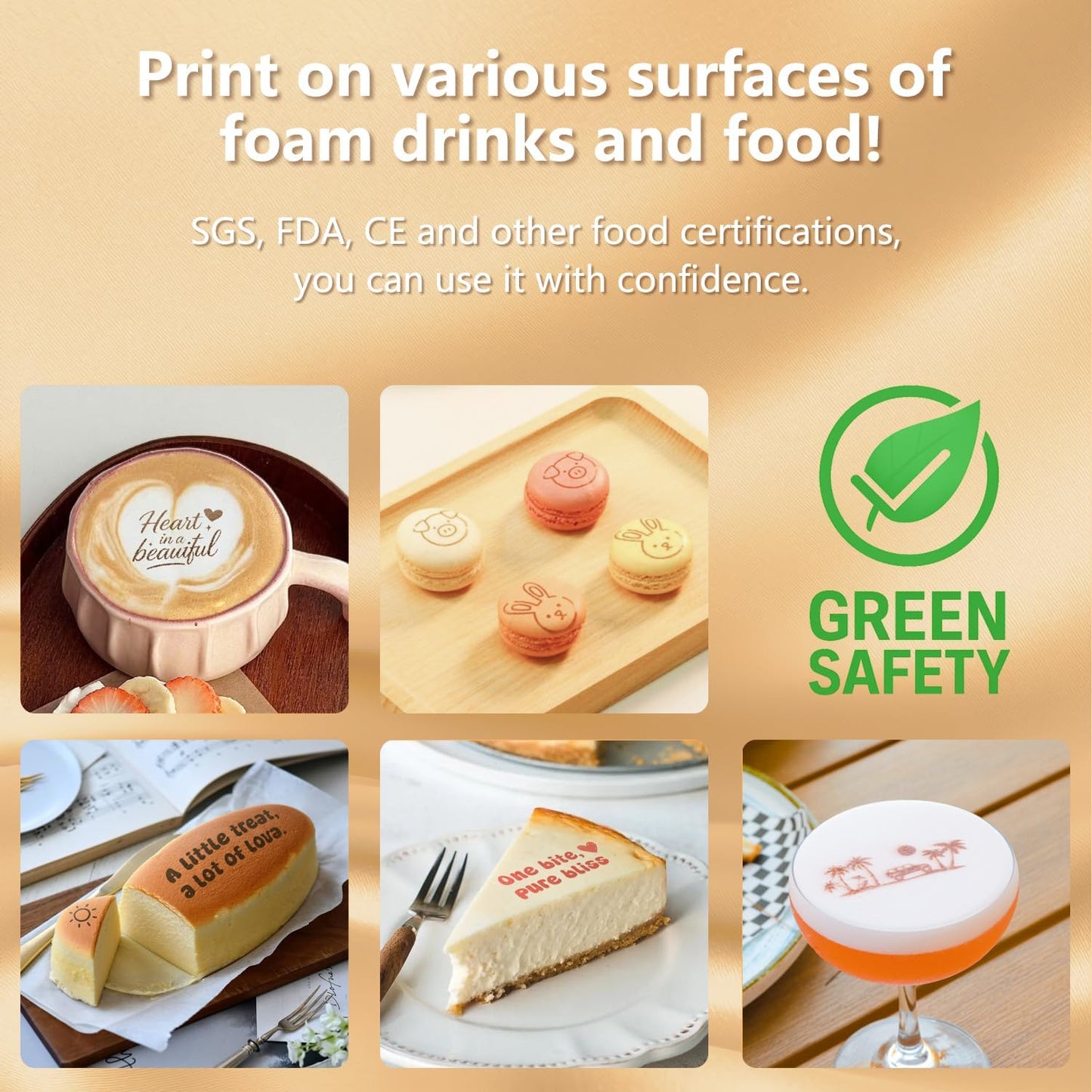 EVEBOT Handheld Food PrintPen for Barista Portable Mini Coffee PrintPen Latte Art Macaron Cookie DIY Design, Bluetooth 4.2-1PCS Red Color