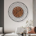 22 Inch Wood Wall Clocks, Silent Non Ticking Battery Operated Rustic Round by XGGJWW