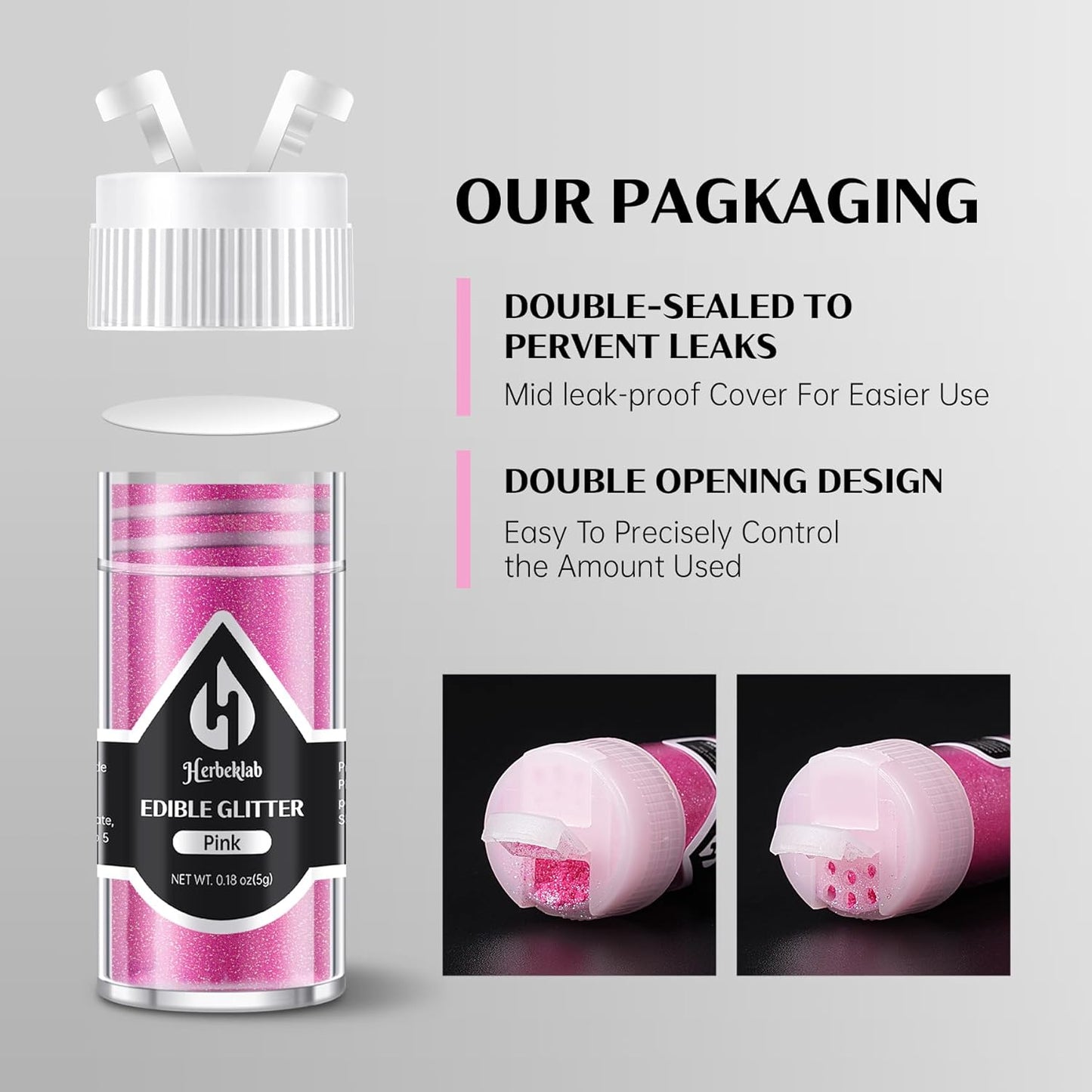 Edible Glitter for Cocktails - 6 Colors Luster Dust Edible Drink Glitter Food Grade Metallic Shimmer Powder Cake Sprinkles for Beverage Chocolate Candy, 5g/Bottle