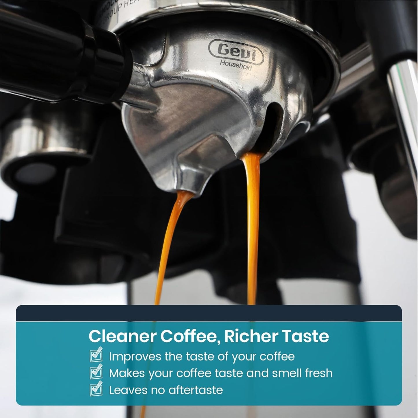 Gevi Household Coffee Maker Cleaner, Espresso Machine Cleaning Powder - 4 Use & Individually Packed for Each Use | Organic Citric Acid Cleaner Compatible with All Major Brands