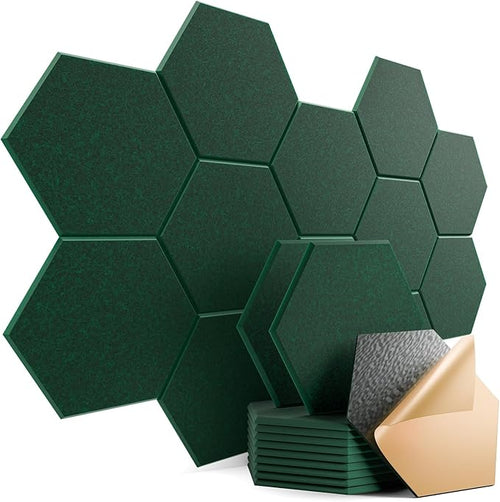 12 Pack Self-Adhesive Acoustic Panels 12" X 10" X 0.4" by Dailycooper