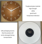 XNM Brown Wall Clock for Bedroom Glass Small Wall Clocks Battery Operated 12 - Image 6