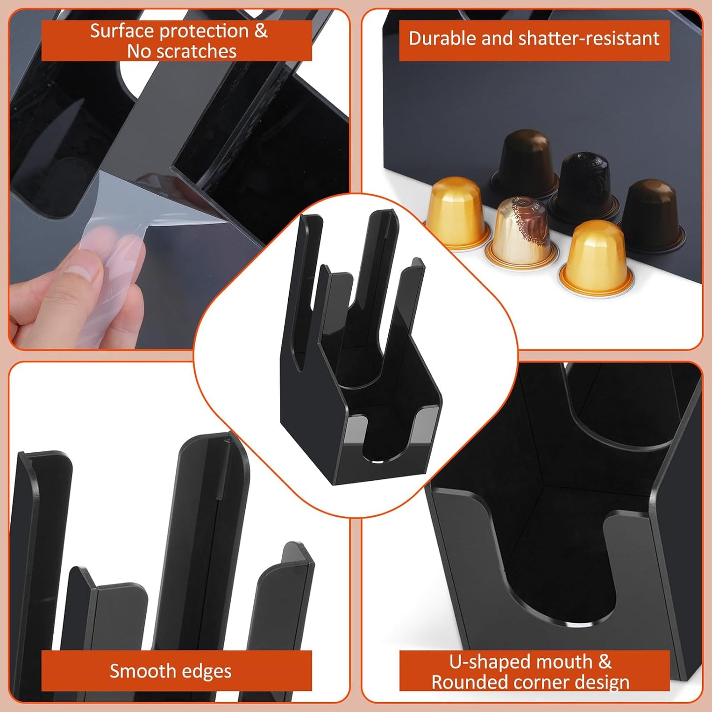 MYITYARD Coffee Station Organizer for Countertop, Acrylic Cup and Lid Dispenser Fit Disposable Paper and Plastic Cups, 2 Compartments Coffee Bar Accessories for Office Breakroom, Home, Kitchen