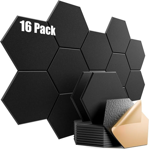 16 Pack Self-Adhesive Acoustic Panels 12" X 10" X 0.4" by Dailycooper