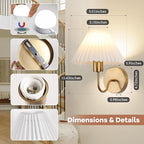 Wireless Wall Sconce Sets of 2, Pleated Shades Rechargeable Battery Operated - Image 5