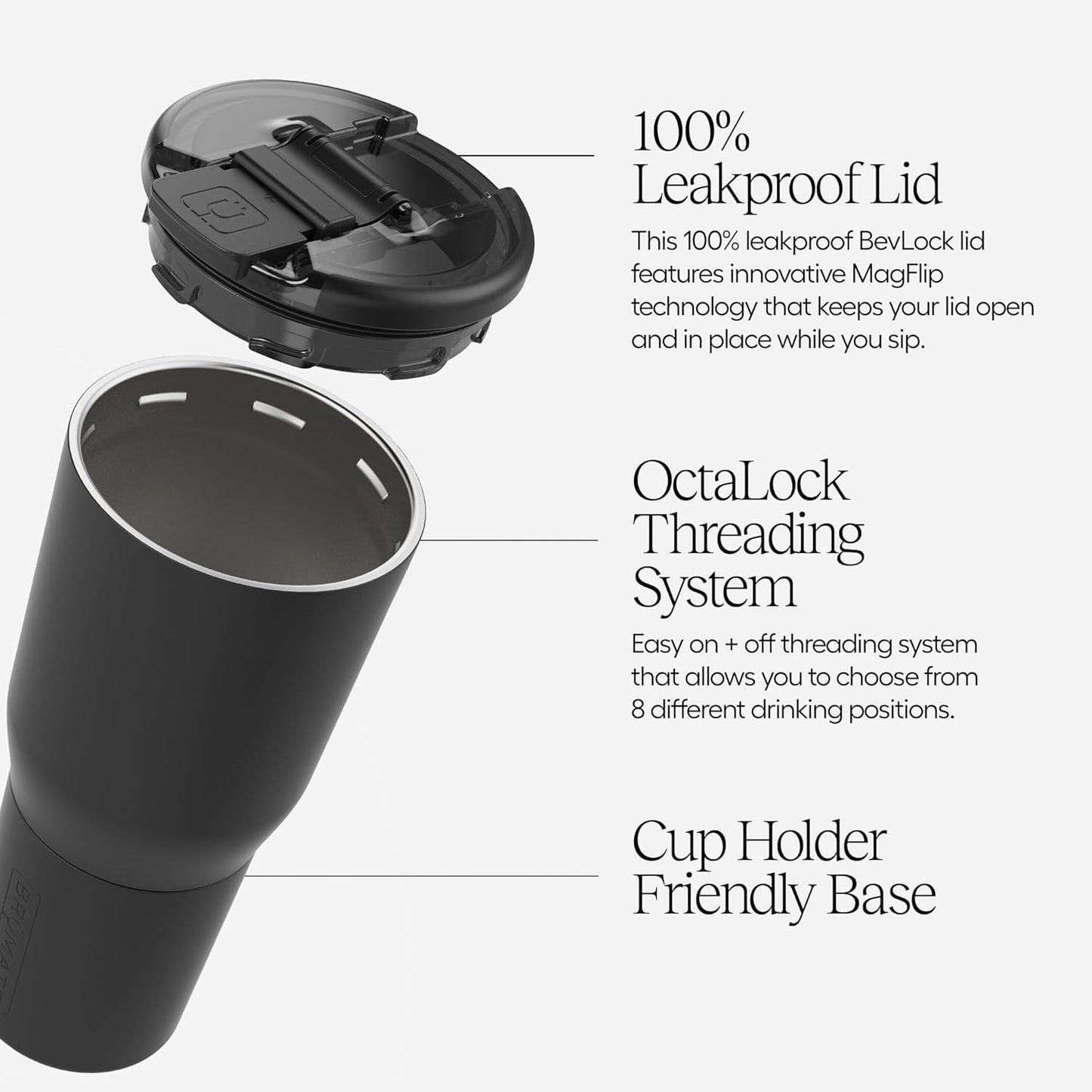 BrüMate Nav 35oz 100% Leak Proof Insulated Travel Tumbler with Magnetic BevLock™ Lid - Double Wall Cup-Holder Friendly Stainless Steel Mug (Guava)