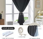 AJAZZ 100% Blackout Stick Curtain Portable Blackout Curtains Adhesive Curtains - Image 2