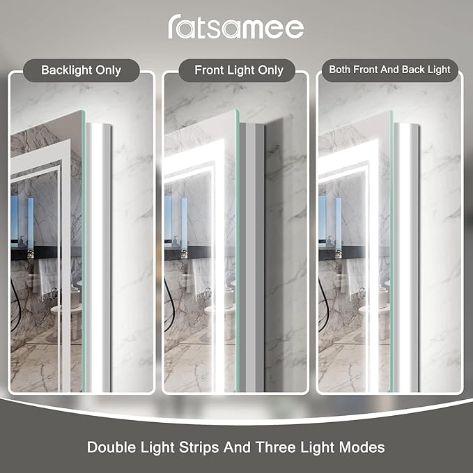 Ratsamee 72x32 Inch Led Mirror for Bathroom - Image 3
