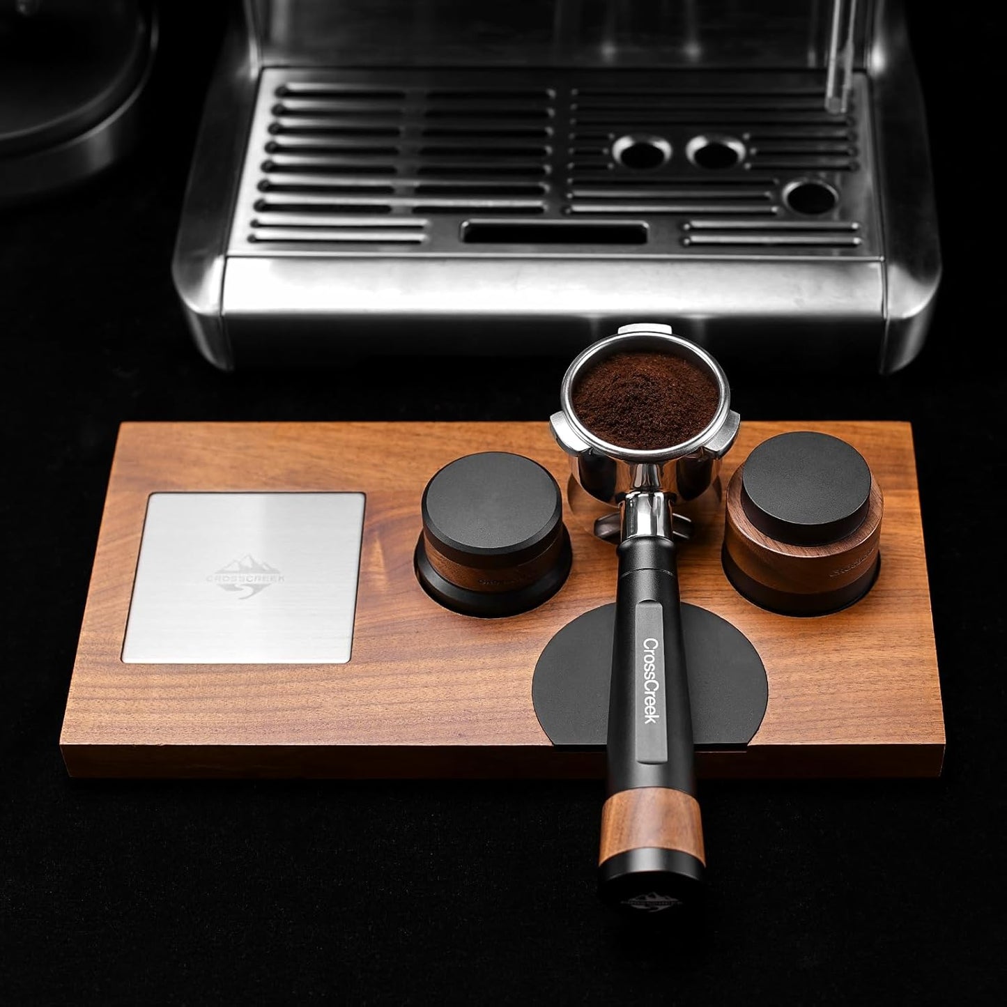 54mm Espresso Double Spouts Portafilter with 3 Ear | Stainless Steel Basket and Black Aluminum Alloy Handle | Fits 54mm Breville/Sage Barista Espresso Machine | Espresso Accessories