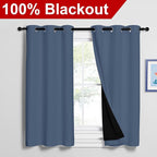 NICETOWN Stone Blue 100% Blackout Curtains 2 Panels Set Burg, Thermal Insulated - Image 2