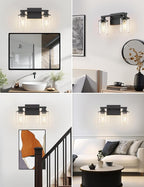 DORESshop 2-Light Black Bathroom Light Fixtures Over Mirror - Image 8