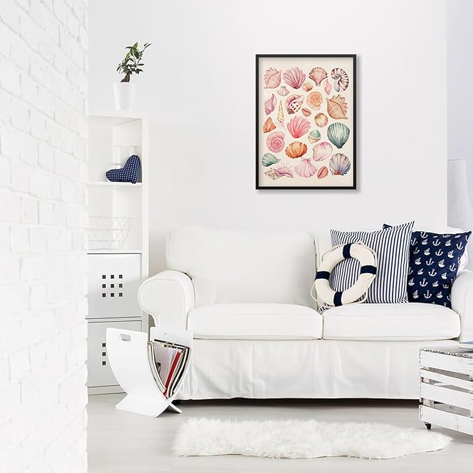 Pink Seashell Posters Coastal Cowgirl Canvas Wall Art Trendy Beach Starfish - Image 4