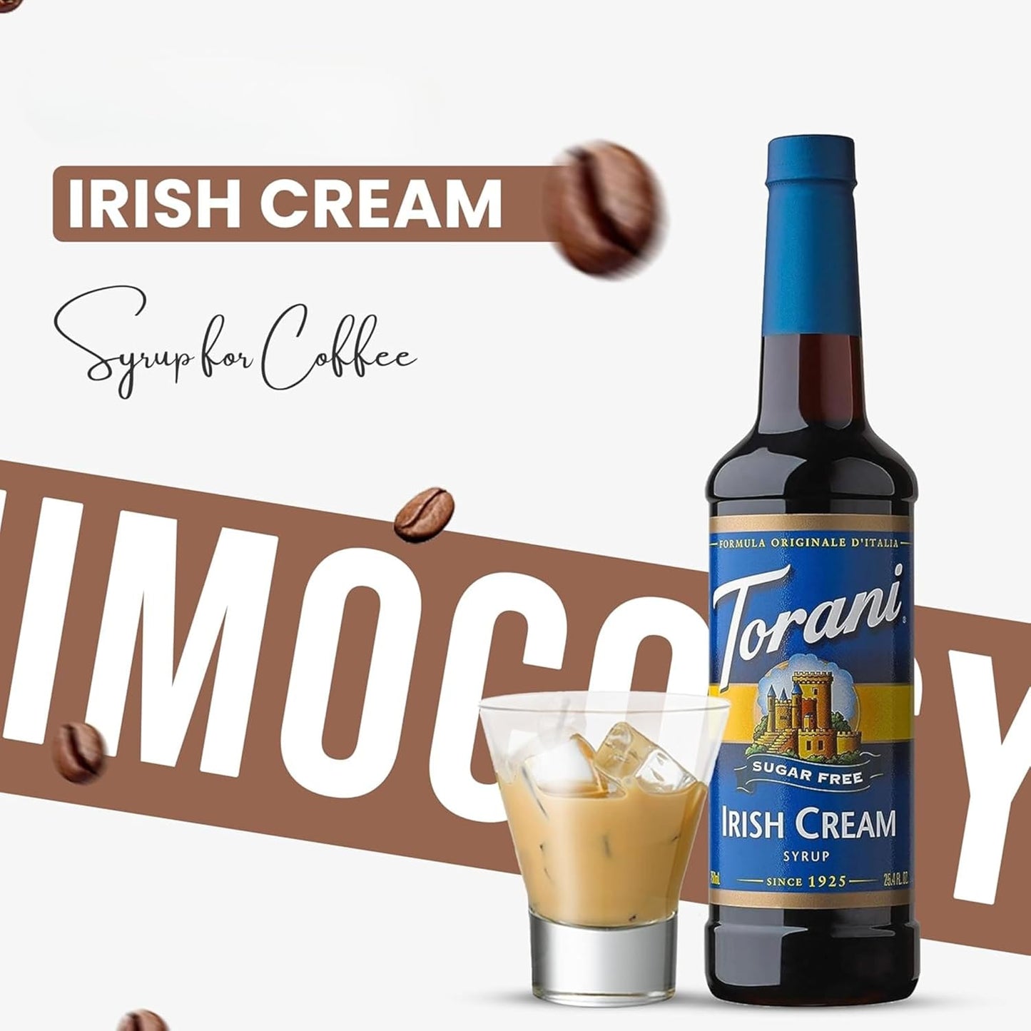 Jimoco® Syrup Pump Dispenser + Torani® Sugar Free Irish Cream Syrup, 25.4 oz - Coffee Syrup Pump & Flavoring Bundle