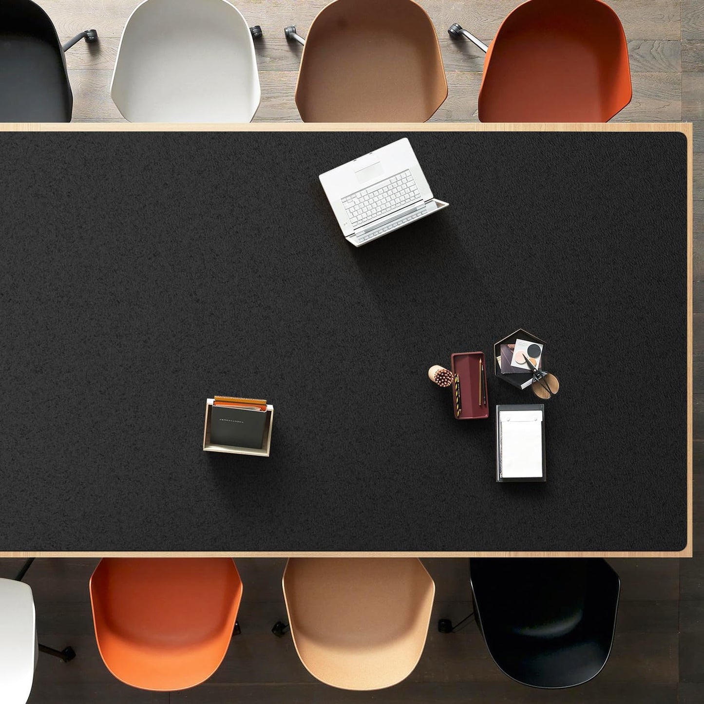 Black Plastic Table Cover Protector, 36" x 54" Waterproof Easy Flat PVC Desk Pad Mat, 1.5mm Thick Rectangle Vinyl Table Top Protector for Dining Room Table, Office, Dresser