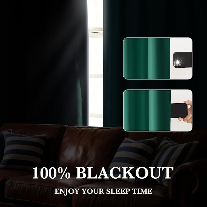 RYB HOME 100% Blackout Short Curtains - Image 4