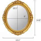 YCHMIR 14.8 x 13.1 inch Oval Wall Mirror Vintage Style Wall Mounted - Image 4