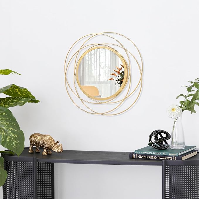 Mirrors for Wall Gold Circular Art Classic Metal Iron Frame Wall Mirror Decor - Image 2