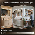 40X36 LED Bathroom Mirror with Lights, Backlit + Front Lit, Lighted Bathroom - Image 3