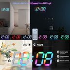 KOSUMOSU LED Wall Clock 15" RGB Digital LED Clock - Image 2
