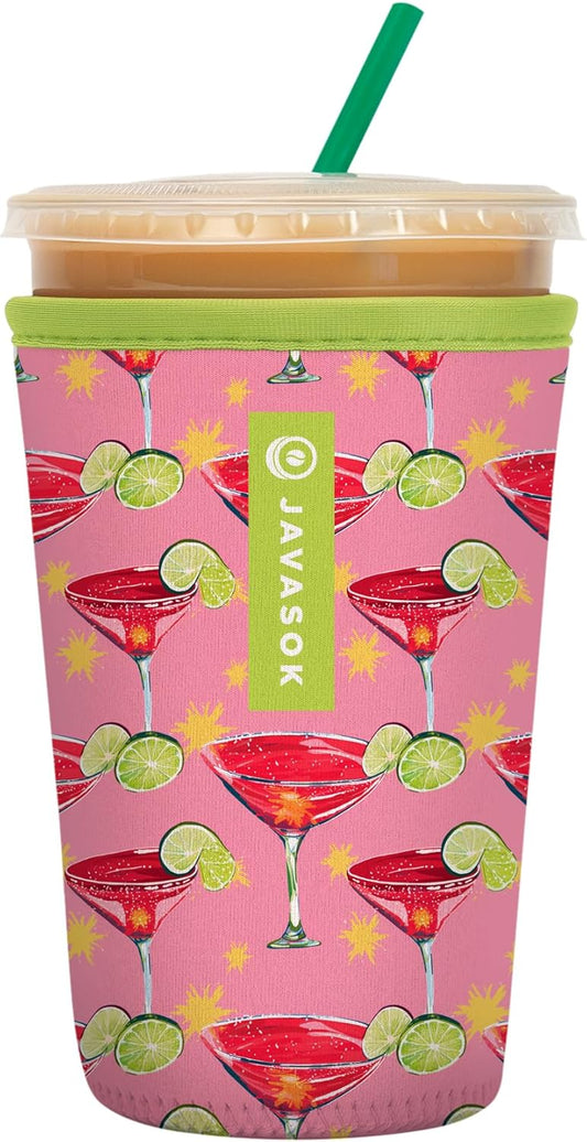 Sok It JavaSok Iced Coffee & Cold Soda Insulated Neoprene Cup Sleeve (Lime After Lime, Medium: 22-28oz)
