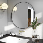 BEAUTYPEAK 20 Inch Round Mirror, Metal Frame Circle Mirror, Wall Mounted - Image 6