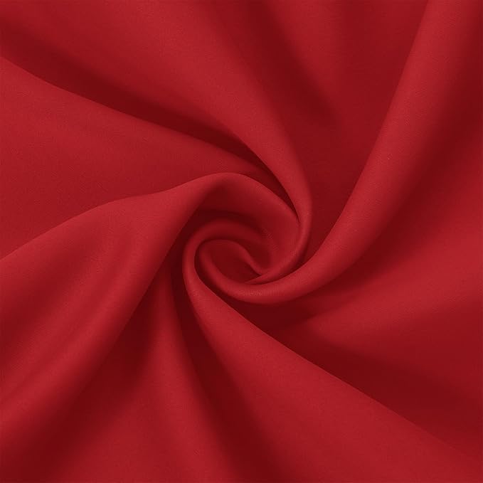 LEMOMO Bright Red Blackout Curtains 52 x 63 Inch Length/Set of 2 Curtain - Image 5
