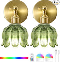 Vintage Battery Operated Wall Sconces - 5000mAh Rechargeable Dimmable Wireless by BlesULuk