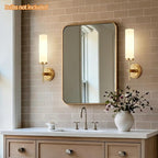 Wall Sconces Set of Two, Brushed Gold Bathroom Sconces - Image 6