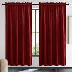 NICETOWN Christmas Red Velvet Textured Curtains/Draperies, Home Decoration by NICETOWN