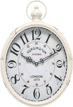 Menterry Oval Retro Wall Clock, Rustic Vintage Style, Battery Operated Silent by Menterry