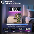 Digital Wall Clocks for Classroom, Temperature, Night Light for Living Room - Image 3